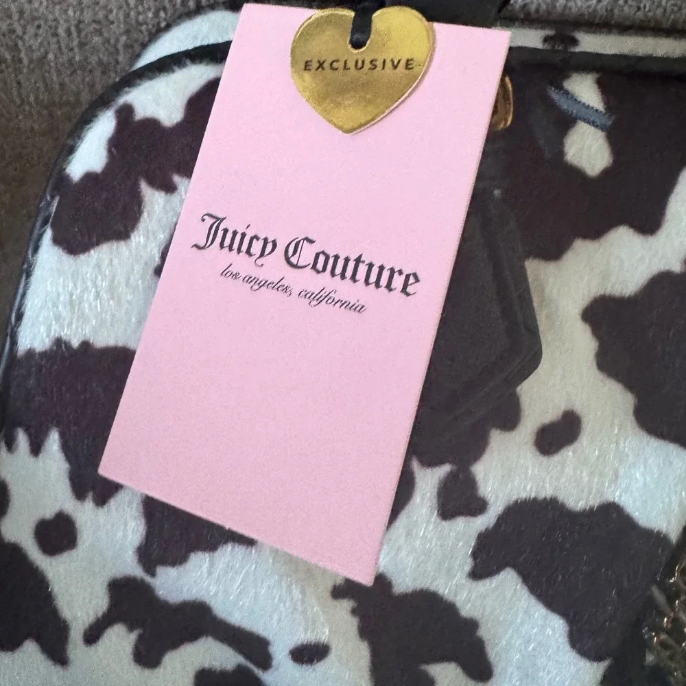 Juicy Cow Western Chic‎   Shoulder Bag Crossbody Strap Charm Bag Bow Heart NWT